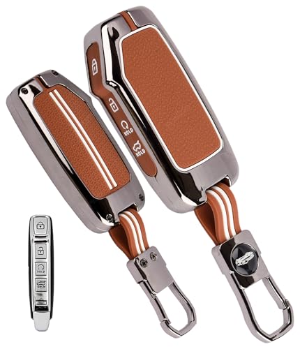 Image of Coll of Fest Premium Metal Key Cover Compatible with Kia Seltos Facelift | Seltos 2024 | Sonet Facelift | Carens Clavis | Carens X-Line | Seltos 2023 4 Button Smart Key Glow in the Dark