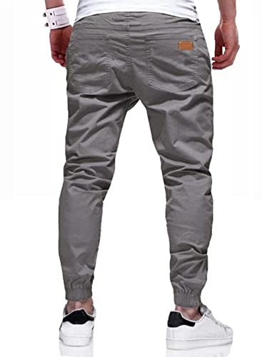 Image of JMIERR Mens Cotton Stretch Joggers Casual Twill Athletic Track Pants