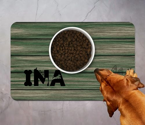 Napfunterlage Hund personalisiert – Holzdesign mit Wunschname, rutschfest & waschbar, Geschenkidee für Tierbesitzer