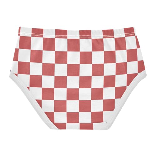 White and Red Buffalo Checkered Toddler Girls's Underwear 2T2