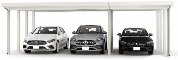 【受注生産品】全国配送 YKKAP YKKAP ジーポート Pro 6000タイプ カーポート 3台用 横材なし 明かり取りなし 間