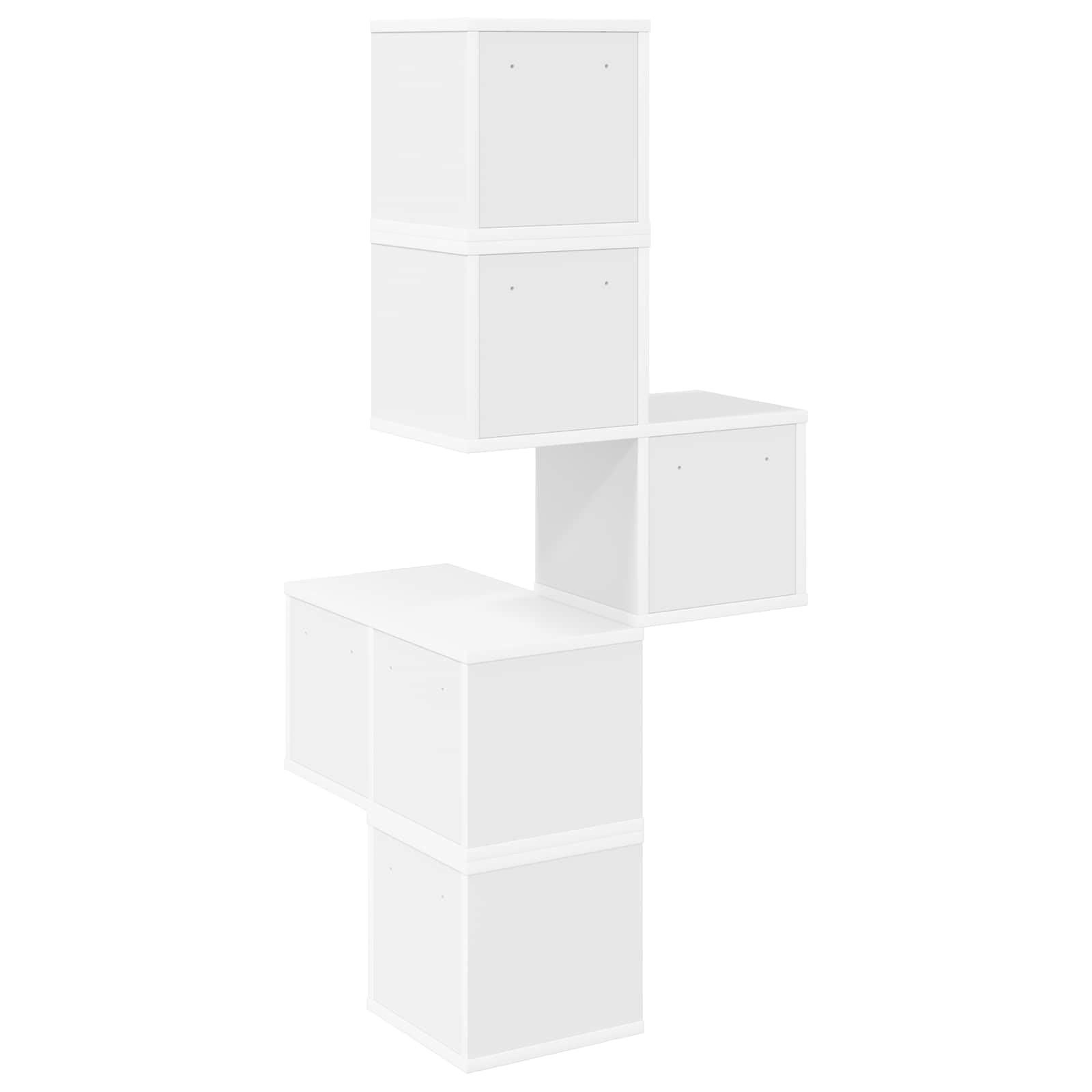 Wand-Eckregal Weiß 48 x 48 x 120 cm Holzwerkstoff | Platzsparendes Eckregal für Schlafzimmer, Büro und Küche. Bietet praktischen Stauraum für Deko und Bücher.
