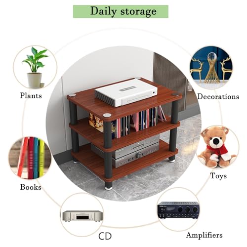 Meuble rack audio ouvert et rangement pour composant stéréo de divertissement - 5