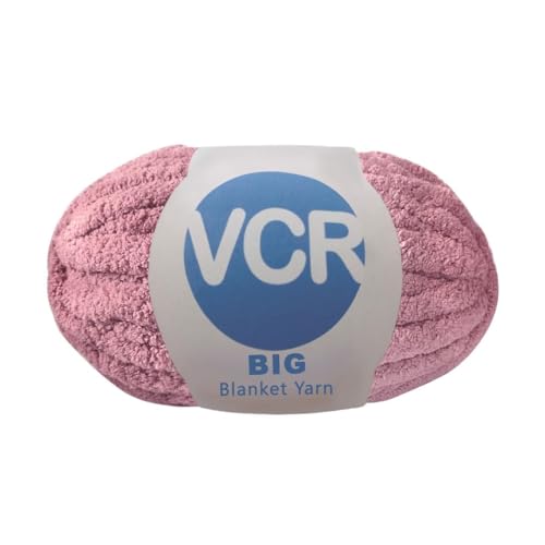 Image of VCR Mauve Yarn, 200 Grams Big Chunky Hank, 22 Meters Length, Suitable for Knitting Blankets and Pillows, 100% Polyester Yarn Ball for Crochet DIY, Soft Threads, Pack of 1