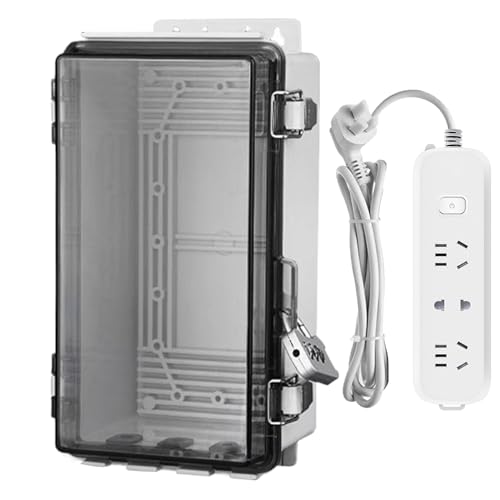 Scatola di Giunzione Esterna - Scatola di Derivazione con Copertura Trasparente,Antipolvere Con Serratura Per Protezione Di Prese E Spine