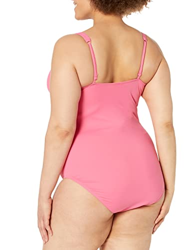 Amazon Essentials Women's V-Neck Swimsuit, Hot Pink, Medium #TOP5
