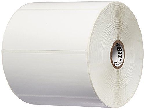 Zebra Technologies 10009530 Z-Select 4000T Paper Label, Thermal Transfer, Perforated, 4" x 2", 1" Core, 5" OD, 1370 Labels per Roll (Pack of 6)