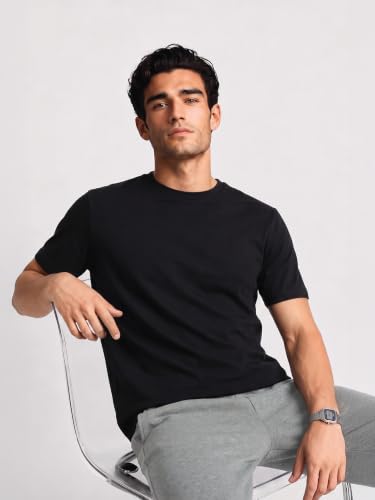 Image of Van Heusen Men's Crew Neck T-Shirt - Soft & Breathable Cotton | Regular Fit | Comfortable Everyday Casual Wear | Short Sleeves | Summer Favorite |Solid Colors | Style 60052|Available in Pack of 1 & 2