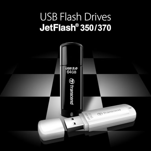 Image of Transcend JetFlash 350 64GB USB 2.0 Pen Drive (Black) (TS64GJF350)