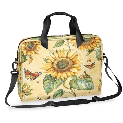 Maletín para portátil con diseño de mariposas y girasoles 15.6" miniatura 1