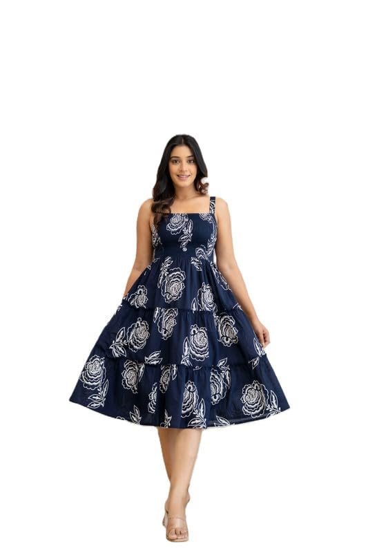 Women’s Sleeveless Printed Midi Dress | Casual Summer A-Line Tiered Dress for Women-picture-10