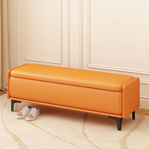 Banco de almacenamiento de entrada de 47 pulgadas con almacenamiento de zapatos y banco de cama otomano para pie de cama, banco de almacenamiento para sala de estar y entrada
