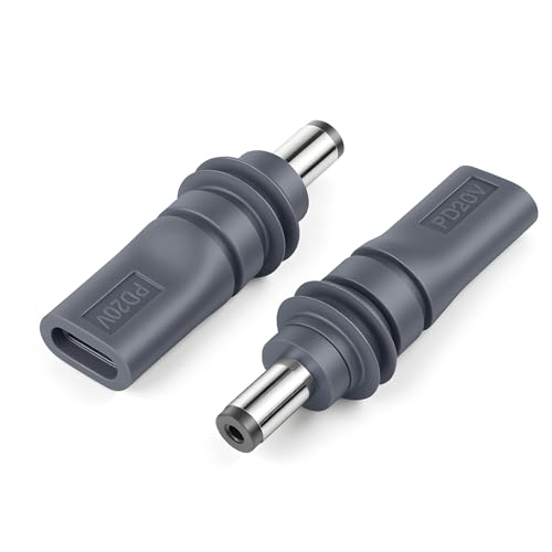 2PCS Type C USB-C Female Input to DC, 20V USB C to DC Power Cable Adapter, 5.5mm X 2.1mm 100W PD Power Cable