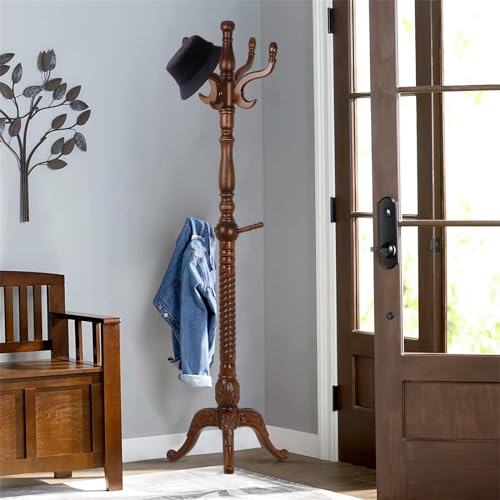 Coat-Rack-Freestanding-Coat-Tree-Stand-with-8-Hooks-79-Heavy-Duty-Premium-Ash-Wood-Coat-Hanger-Stand-Floor-Standing-Clothes-Coat-Rack-Stand-for-Entryway-Corner-HallwayBedroom-Load-160lbs Coat Rack Freestanding Coat Tree Stand with 8 Hooks 79 Heavy Duty Premium Ash Wood Coat Hanger Stand Floor Standing Clothes Coat Rack Stand for Entryway Corner HallwayBedroom Load 160lbs