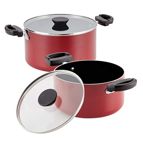 Farberware 22000 Neat Nest Space Saving Nonstick Saucepots/Pots and Pans Set/Dishwasher Safe, Made