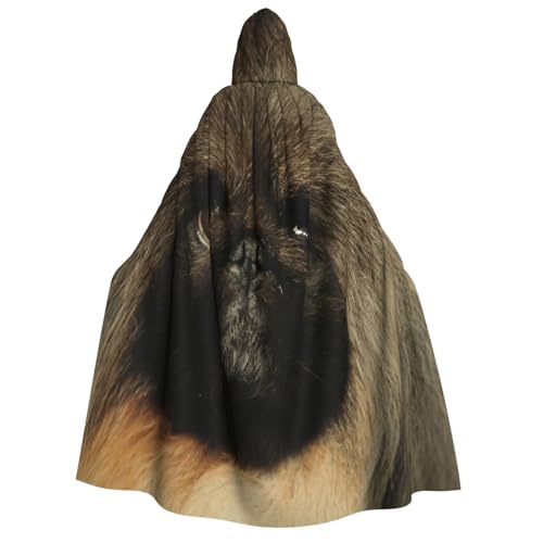 Cape à capuche unisexe avec imprimé pékinois médiéval pour cosplay
