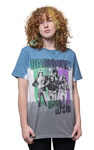 Ramones - Camiseta Hey Ho Retro de Algodón para Adultos Unisex (M) (Azul)