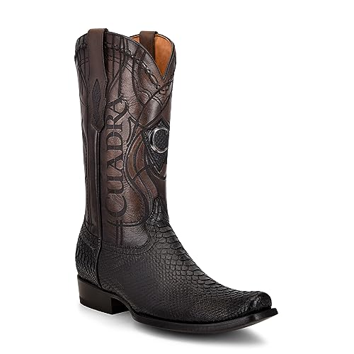 Cuadra Men's Western Boot in Genuine PythonLeather Black 1J1NPH2