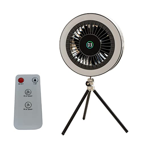 Ventilador de camping portátil recargable con trípode y mando remoto