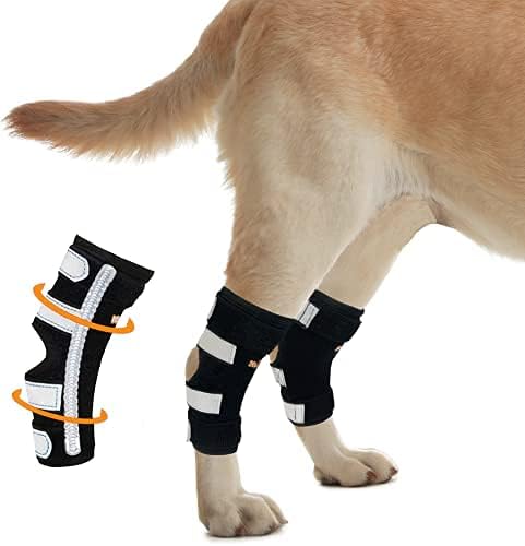 Image of NeoAlly Dog Canine Braces for Rear Legs Super Supportive with Dual Metal Spring Inserts to Stabilize Dog Hind Legs, Help Dogs with Injuries, Sprains, Arthritis, ACL (S Pair)