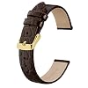 BISONSTRAP Watch Straps for Women, Crocodile Pattern Leather Thin Watch Replacement Bands, 8mm 10mm 12mm 14mm 16mm 18mm 20mm
