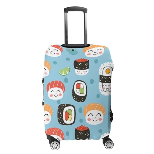 Cute Rolls And Sushi Luggage Cover Suitcase Cover Protector Anti-scratch Travel Suitcase Wrap for Unisex L4