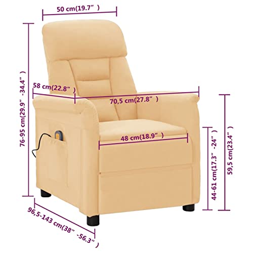 Tidyard Massage Recliner With Adjustable Footrest And Side Pocket, Faux Suede Leather Sofa Chair, Reclining Armchair For Living Room, Watching Tv 56.3 X 27.8 X 29.9 Inches (W X D X H) #TOP2