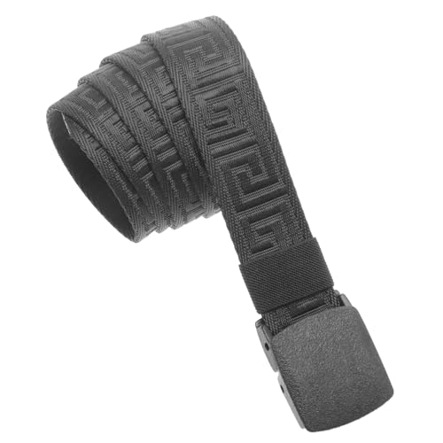Men's Stretch Belt Fashionable Outdoor Belt Plastic Buckle Suitable for Occasions Polyester Material