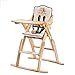 SOAR Seggiolone Pappa Seggiolone for Bambini, Bambino Sedia a Dondolo, in Legno massello, Pieghevole, Regolabile in Altezza