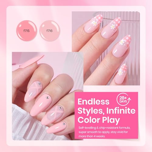 Image of Beetles Pink Gel Polish Set, Pink Melody, 6 Colors Gel Nail Polish Set