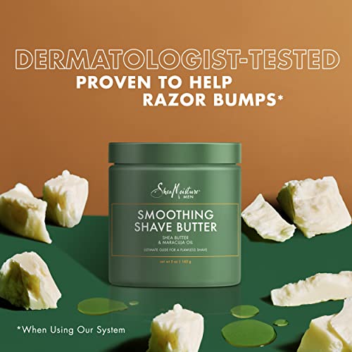 Shea Moisture Men, Beard Shaving Kit, Smoothing Shave Butter With Shea Butter 5 Oz. Bundled With After Shave Care Restoring Cream 2 Oz With Tea Tree Oil, Helps Prevent Razor Bumps & Irritation #TOP3