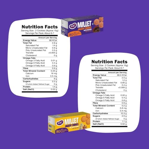 Early Foods - Biscuits Combo Pack - Dry Fruit & Ragi Choco Jaggery Cookies X 2 |Sugar Free Biscuits | Cookies For Kids & Adults, 260 Grams