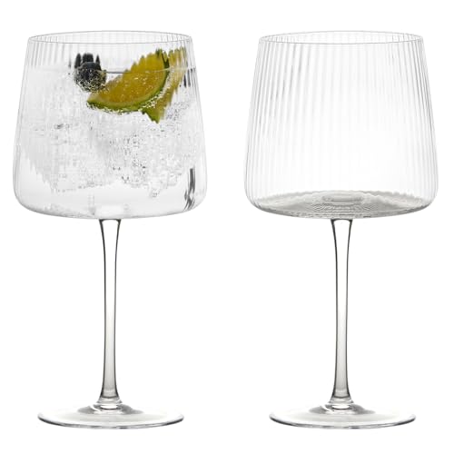 Anton Studio Designs Copas de ginebra artesanales Empire para vino, cócteles o agua - 700 ml - Transparentes - Juego de 2 elegantes copas de cóctel