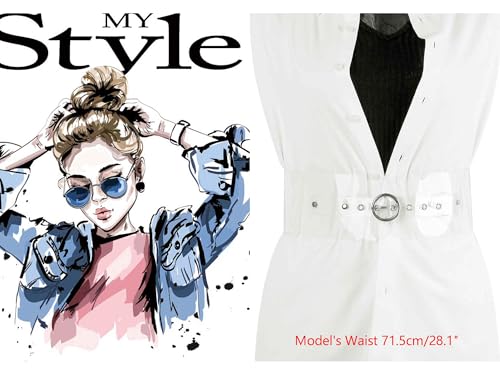 Women Clear Waist Belts, Wide Transparent Round Buckle PVC Waistband Belt for Dress 5