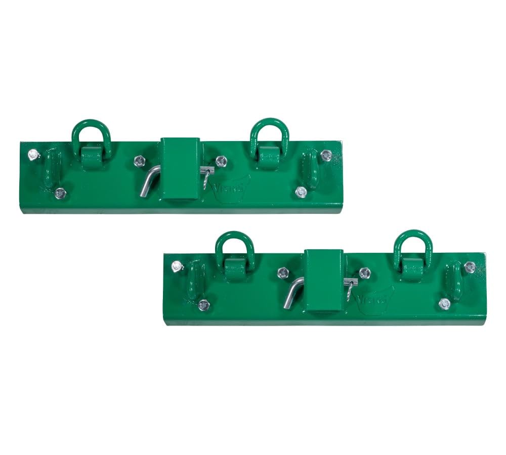 Mytee Products 2 - Pack 5"x 22" Tractor Bucket Grab Hooks Bolt 2" Hitch Receiver for Kubota, Bobcat - Universal Compact Tractor Bolt-on Plate w/D-Ring