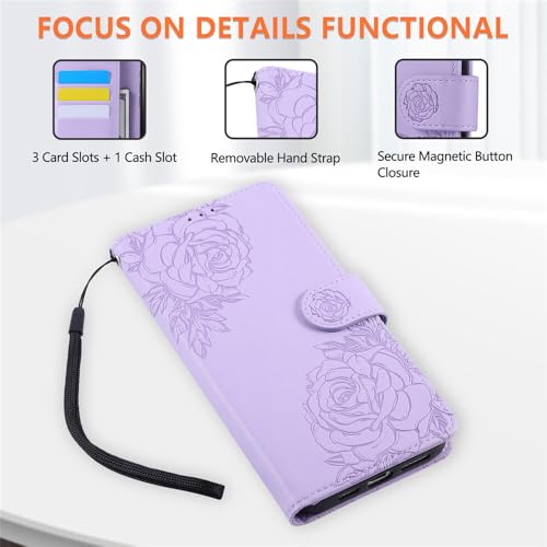 Étui Samsung S24 Plus cuir fleur violet clair à rabat - 2