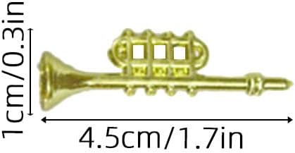 60pcs Christmas Horn Decoration Golden Electroplating Plastic Pendant