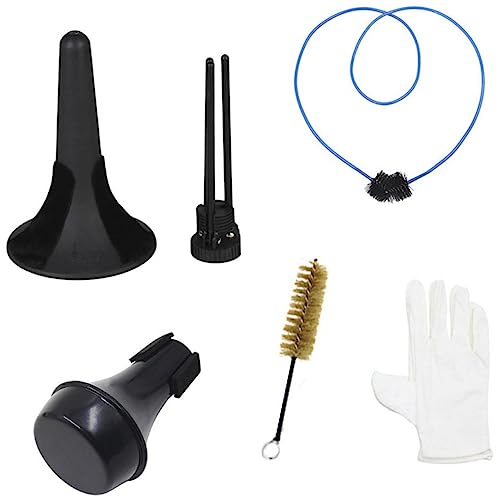 BESPORTBLE Portable Trumpet Cleaning Kit Trumpet Mute Stand Brush 2 Cleaning Brushes Trumpet Mouthpiece Mute Set for Trumpet Maintenance