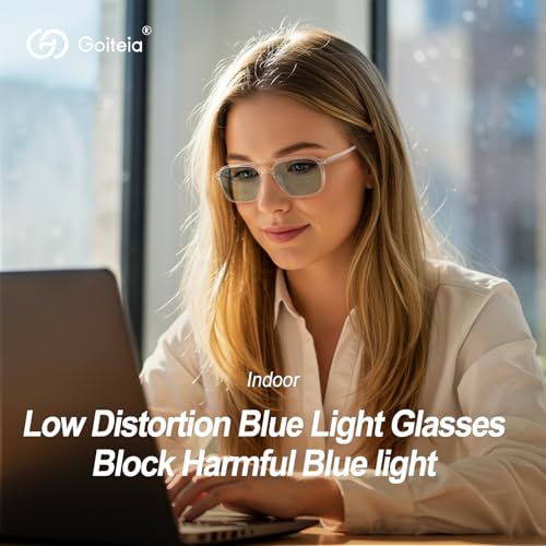 Image of Goiteia Blue Light Computer Glasses for Eye Strain, Light Tint Lenses