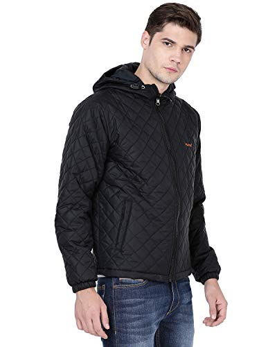 Image of Plutus Mens Solid Hooded Bomber Jacket