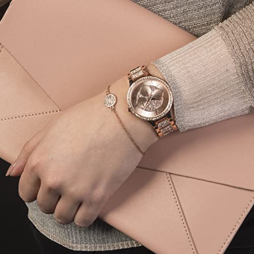 Spirit Ladies Rose Gold Stone Set Bracelet Watch & Bracelet Gift Set ASPL117X