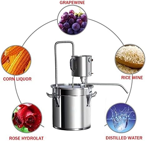 Alcohol Still Water Alcohol Distiller Kit Efficient 12/20/33/50L Distiller Moonshine Alcohol Stainless Copper DIY Home Water Wine Essential Oil Brewing Boiler Kit(Color:50L)