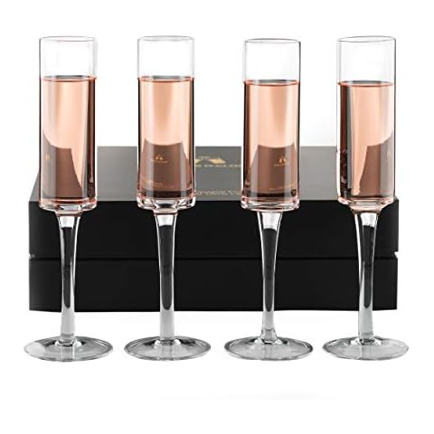 LEMONSODA Glass Champagne Flutes (6oz/180mL) (Set of 4) Cover