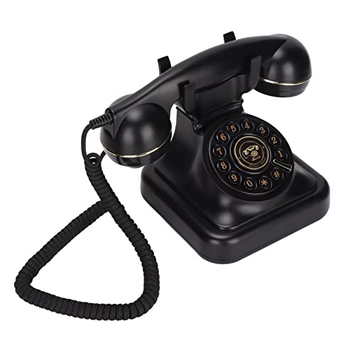 Leapiture Vintage-Telefon kabelgebundenes Festnetztelefon mit Wählscheibe Elegantes modisches europäisches Retro-Telefon für Schlafzimmer, Arbeitszimmer, Büro, Café, Bar-Dekoration
