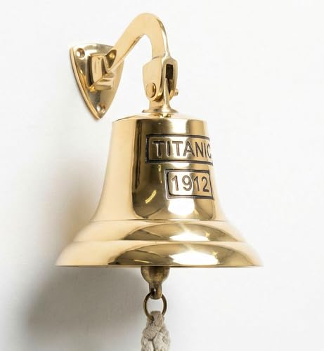 zeitzone Schiffsglocke Titanic 1912 Wandglocke Messing Tür Glocke Maritim ⌀ 12 cm