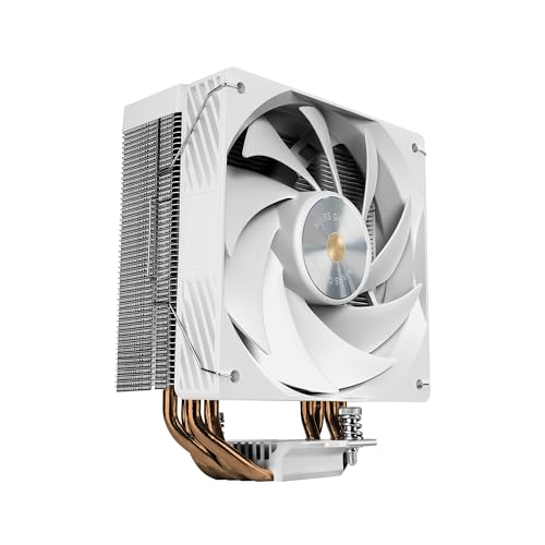 Mars Gaming MCPU X4, Disipador CPU 230W TDP, 4x Heatpipes HCT Nueva Generación, Ventilador PWM SI Extreme Silence 120mm, Núcleo de Cobre Hiperbalanceado, Compatibilidad Universal Intel y AMD, Blanco