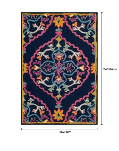 Image of Carpet Mahal Handmade Handwoven Tufted Made of 100% Soft Blended Wool Export Quality Carpets with 1 Inch Thickness (5x8 Feet) Color Multi