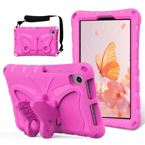 Étui antichoc Lenovo Tab M8 en mousse EVA rose pour enfant avec support