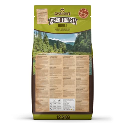 WOLFSBLUT – Dark Forest Adult | Trockenfutter mit natürlichen Zutaten und wertvollen Superfoods für ausgewachsene Hunde. Getreidefreies Alleinfutter ohne Zusatzstoffe im Beutel | 12,5kg Wild