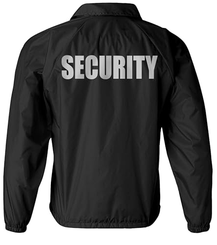 Smart People Clothing Security nylon jacket in with Reflective logos, front and back.2